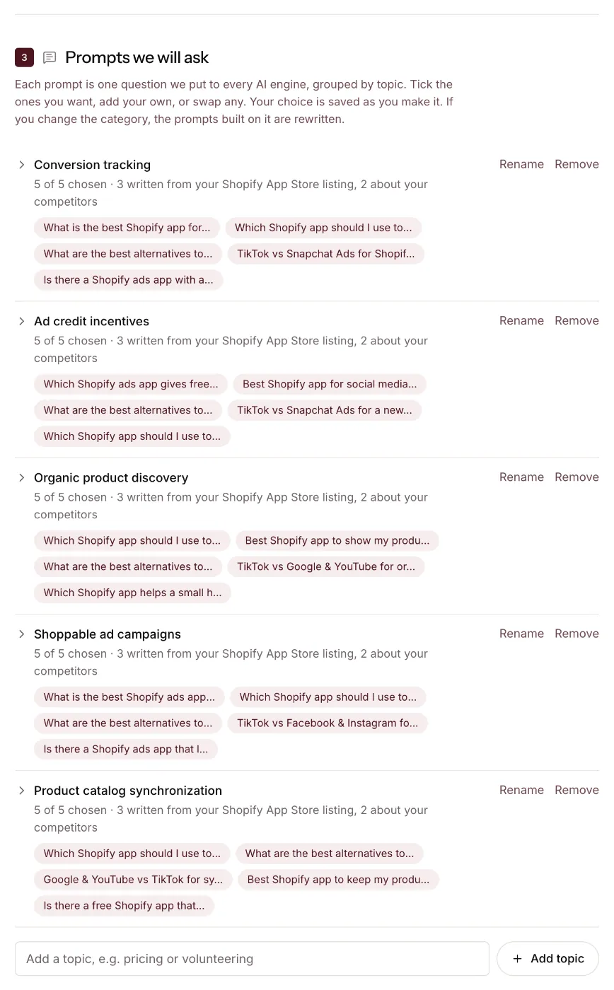 The merchant questions written for the Pinterest Shopify app.